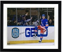 Adam Fox New York Rangers Autographed 16" x 20" Blue Jersey Goal Celebration Photograph