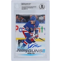 Carte de recrue authentifiée autographiée par Adam Fox des Rangers de New York 2019-20 Upper Deck Series 1 Young Guns #228 Beckett Fanatics