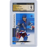 Adam Fox New York Rangers Autographed 2019-20 Upper Deck SP Blue #129 CGC Fanatics Witnessed Authenticated 9/10 Rookie Card