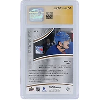 Adam Fox New York Rangers Autographié 2019-20 Upper Deck SP Game Used Gold Jersey Blue Relic #127 #/599 CGC Fanatics Witnessed Authenticated 9/10 Rookie Card