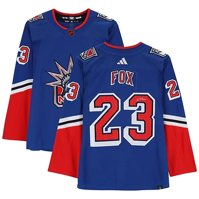 Maillot authentique Adidas Reverse Retro autographié par Adam Fox des Rangers de New York 2022-23