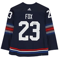 Maillot authentique adidas alternatif bleu marine 2023-24 autographié par Adam Fox des New York Rangers