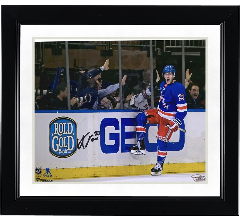 Adam Fox New York Rangers Autographed 8" x 10" Blue Jersey Goal Celebration Photograph