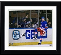Adam Fox New York Rangers Autographed 8" x 10" Blue Jersey Goal Celebration Photograph