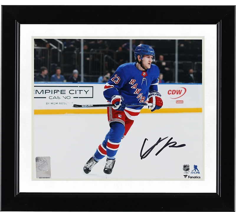 Adam Fox New York Rangers Autographed 8" x 10" Blue Jersey Skating Photograph