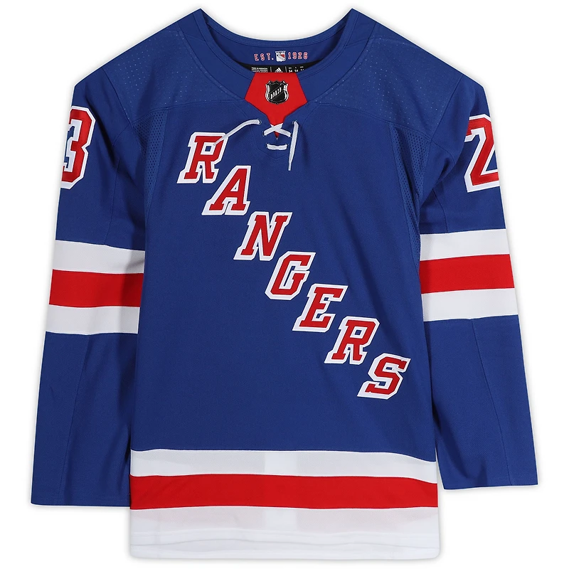 Adam Fox New York Rangers Maillot Authentique Adidas Bleu Autographié