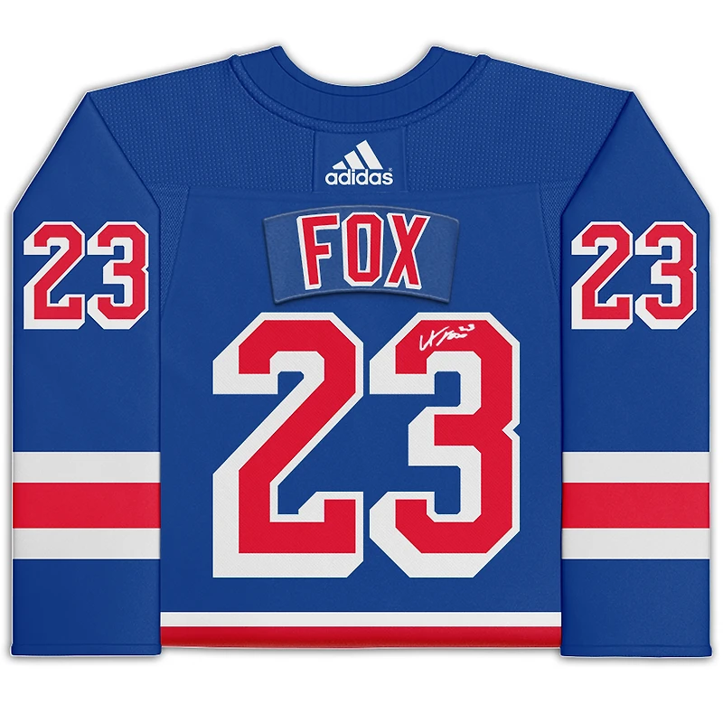 Adam Fox New York Rangers Maillot Authentique Adidas Bleu Autographié