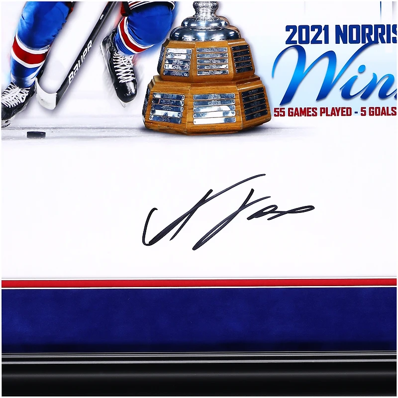 Adam Fox New York Rangers Autographed Framed 16" x 20" 2021 Norris Trophy Stylized Photograph - Suede Matting