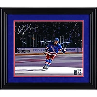 Adam Fox New York Rangers Autographed Framed 16" x 20" Blue Jersey Postgame Salute Photograph - Suede Matting
