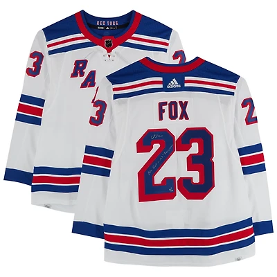 Adam Fox New York Rangers Autographed White adidas Authentic Jersey with "No Quit in NY!" & "Foxyclean" Inscriptions - Limited Edition of 10 