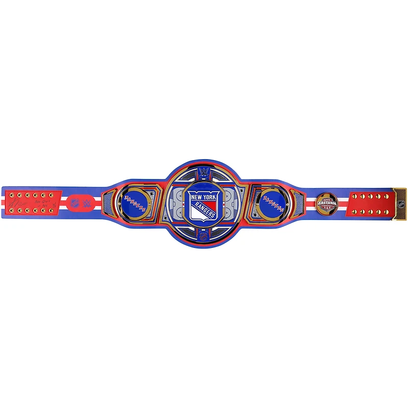 Ceinture de titre WWE Legacy autographiée par Adam Fox des New York Rangers avec inscription « No Quit in NY » - Édition limitée à 5 exemplaires
