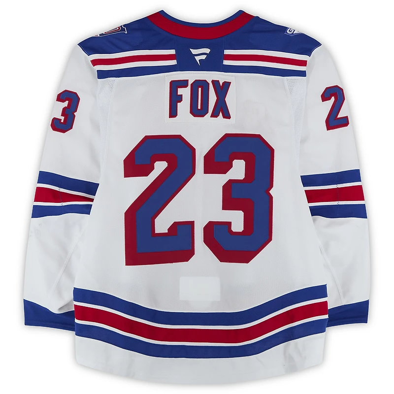 Adam Fox New York Rangers Game-Used #23 White Set 3 Jersey from the 2025-26 NHL Season