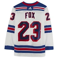 Maillot adidas authentique autographié par Adam Fox White des New York Rangers