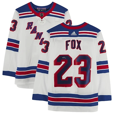 Maillot adidas authentique autographié par Adam Fox White des New York Rangers