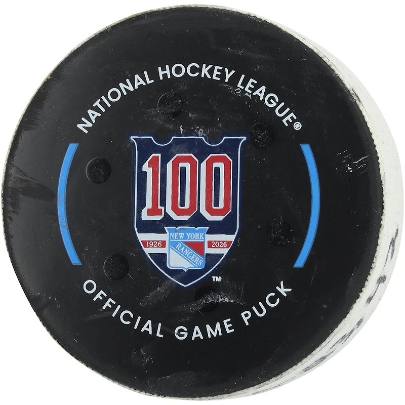 Adam Sýkora New York Rangers Game-Used Goal Puck from March 29, 2026 vs. Florida Panthers