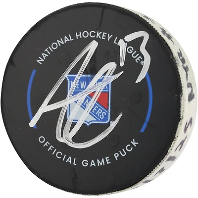 Alexis Lafreniere New York Rangers Autographed Game-Used Goal Puck vs. Dallas Stars on January 7, 2025 - First of Two Goals Scored