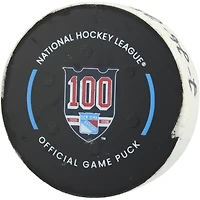 Alexis Lafreniere New York Rangers Game-Used Goal Puck from February 26, 2026 vs. Philadelphia Flyers