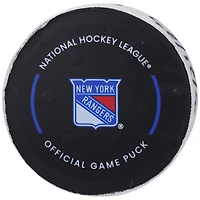 Alexis Lafreniere New York Rangers Game-Used Goal Puck from February 6, 2023 vs. Calgary Flames