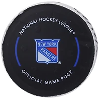 Alexis Lafreniere New York Rangers Game-Used Goal Puck from February 8, 2023 vs. Vancouver Canucks