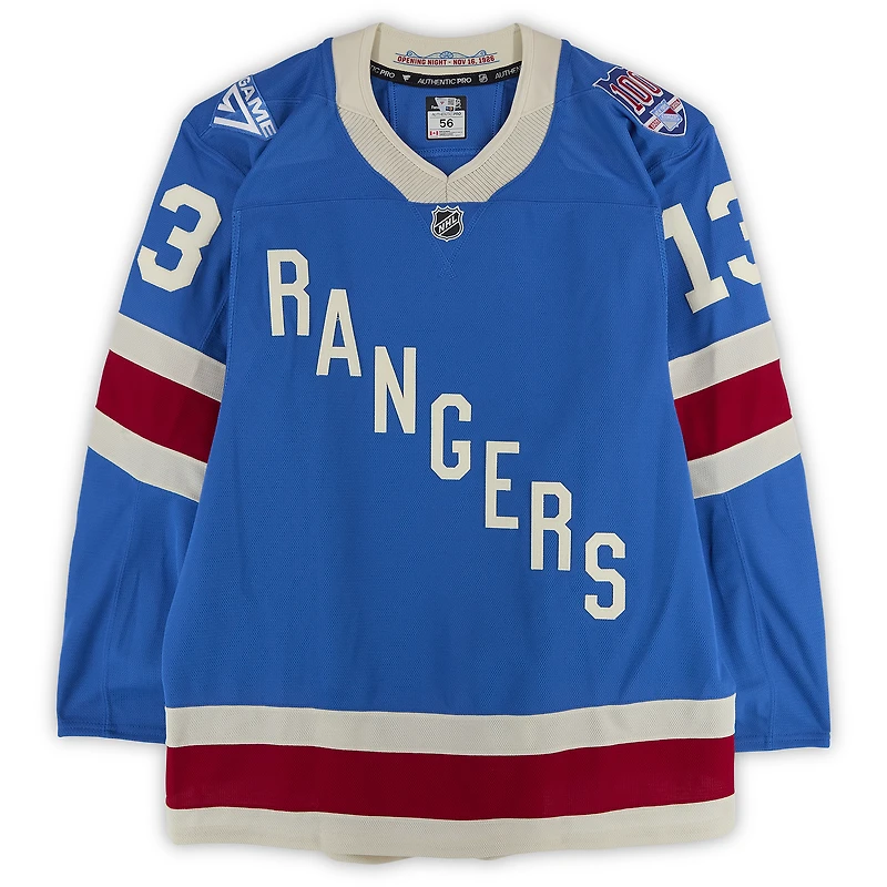 Alexis Lafreniere New York Rangers Game-Used #13 Blue Centennial Jersey vs. Boston Bruins on January 26, 2026