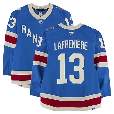 Alexis Lafreniere New York Rangers Game-Used #13 Blue Centennial Set 1 Jersey from Multiple Games Between October 20 & November 16, 2025
