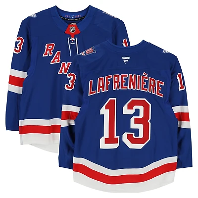 Alexis Lafreniere New York Rangers Game-Used #13 Blue Set 3 Jersey from the 2025-26 NHL Season