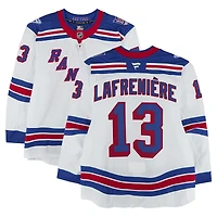 Alexis Lafreniere New York Rangers Game-Used #13 White Set 1 Jersey from the 2025-26 NHL Season