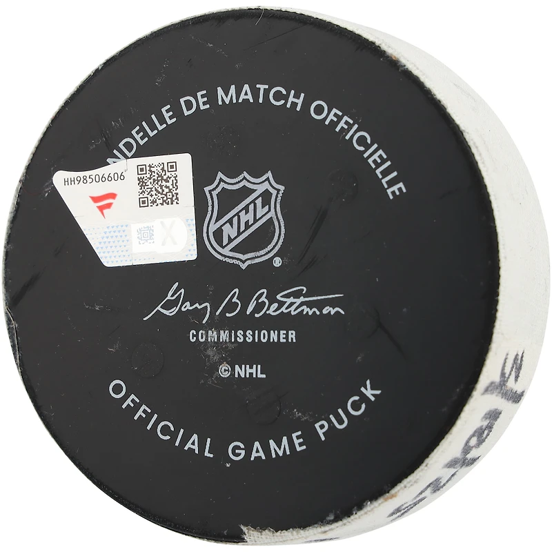 Artemi Panarin New York Rangers Game-Used Goal Puck vs. Calgary Flames on March 18, 2025