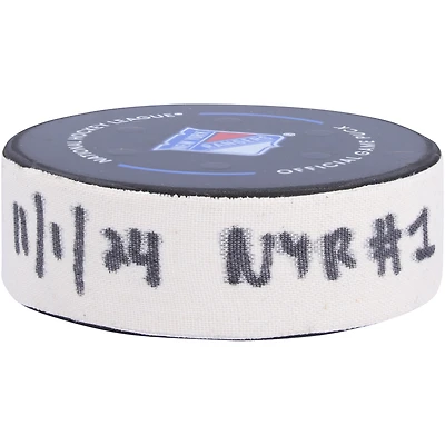 Artemi Panarin New York Rangers Game-Used Goal Puck vs. Ottawa Senators on November 1, 2024