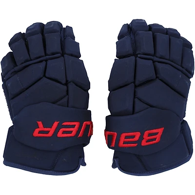 Gants Bauer bleu marine utilisés par Braden Schneider des Rangers de New York lors de la saison 2023-24 de la LNH