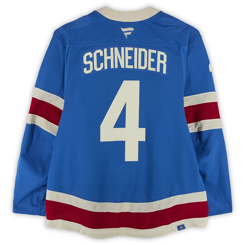 Braden Schneider New York Rangers Game-Used #4 Blue Alternate Jersey vs. Buffalo Sabres on April 8, 2026