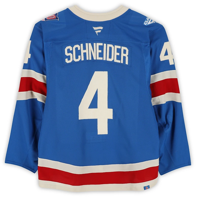 Braden Schneider New York Rangers Game-Used #4 Blue Centennial Set 2 Jersey from Multiple Games Between December 10, 2025 & January 8, 2026