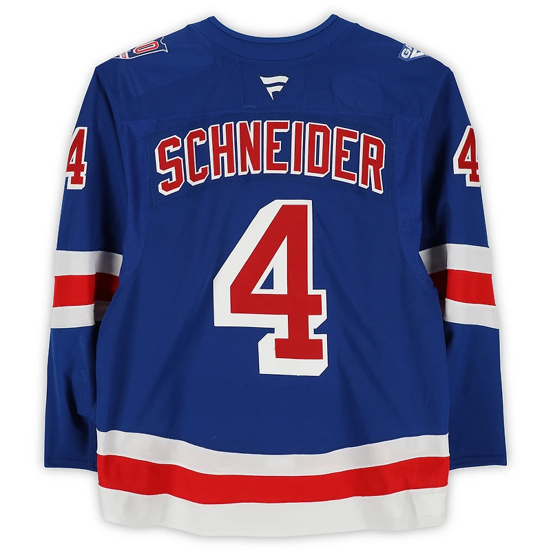 Braden Schneider New York Rangers Game-Used #4 Blue Set 3 Jersey from the 2025-26 NHL Season