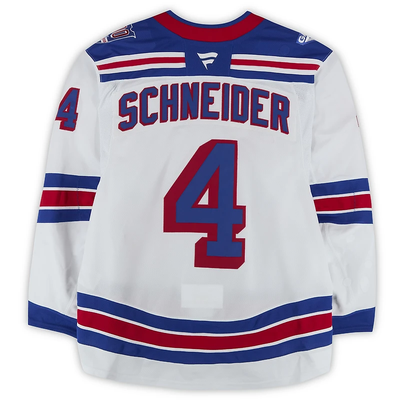 Braden Schneider New York Rangers Game-Used #4 White Set 3 Jersey from the 2025-26 NHL Season