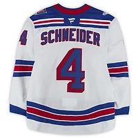 Braden Schneider New York Rangers Game-Used #4 White Set 3 Jersey from the 2025-26 NHL Season