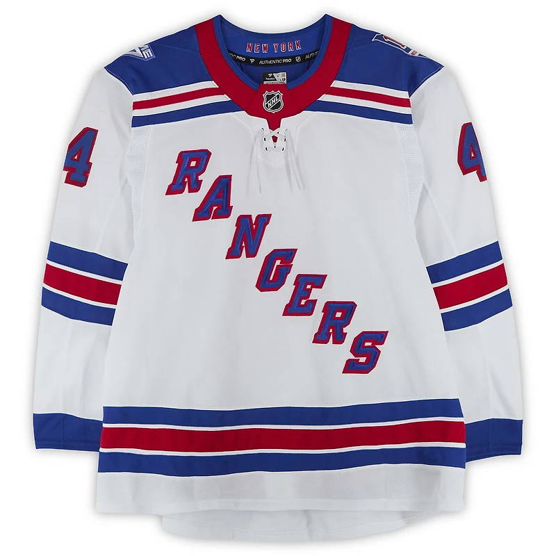 Braden Schneider New York Rangers Game-Used #4 White Set 3 Jersey from the 2025-26 NHL Season