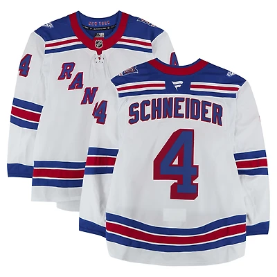 Braden Schneider New York Rangers Game-Used #4 White Set 3 Jersey from the 2025-26 NHL Season