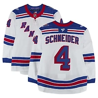 Braden Schneider New York Rangers Game-Used #4 White Set 3 Jersey from the 2025-26 NHL Season
