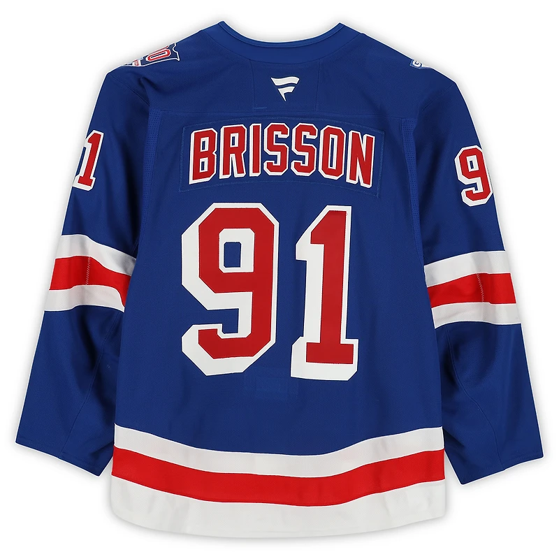 Brendan Brisson New York Rangers Game-Used #91 Blue Set 2 Jersey from the 2025-26 NHL Season