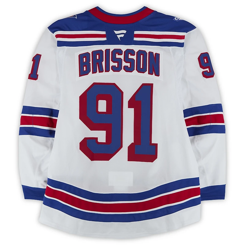 Brendan Brisson New York Rangers Game-Used #91 White Set 3 Jersey from the 2025-26 NHL Season