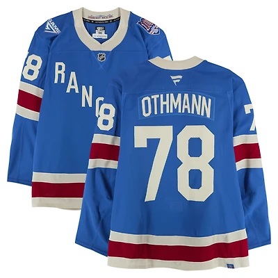 Brennan Othmann New York Rangers Game-Used #78 Blue Centennial Jersey vs. Boston Bruins on January 26, 2026