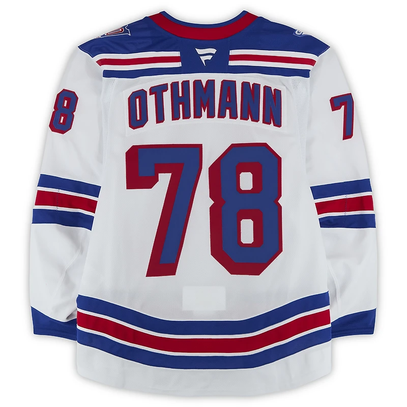 Brennan Othmann New York Rangers Game-Used #78 White Set 3 Jersey from the 2025-26 NHL Season