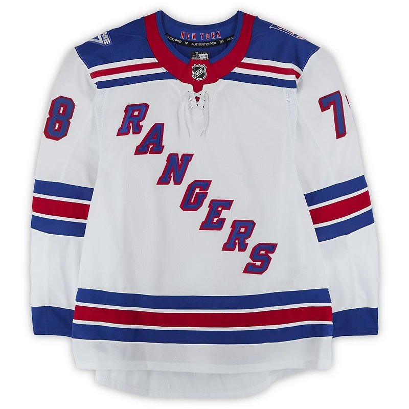 Brennan Othmann New York Rangers Game-Used #78 White Set 3 Jersey from the 2025-26 NHL Season