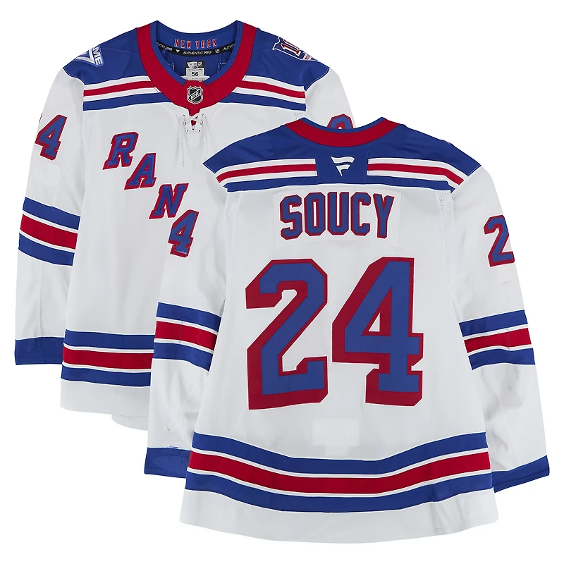 Carson Soucy New York Rangers Game-Used #24 White Set Jersey from the 2025-26 NHL Season