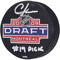 Chris Kreider New York Rangers Autographed 2009 NHL Draft Logo Hockey Puck with "#19 Pick" Inscription