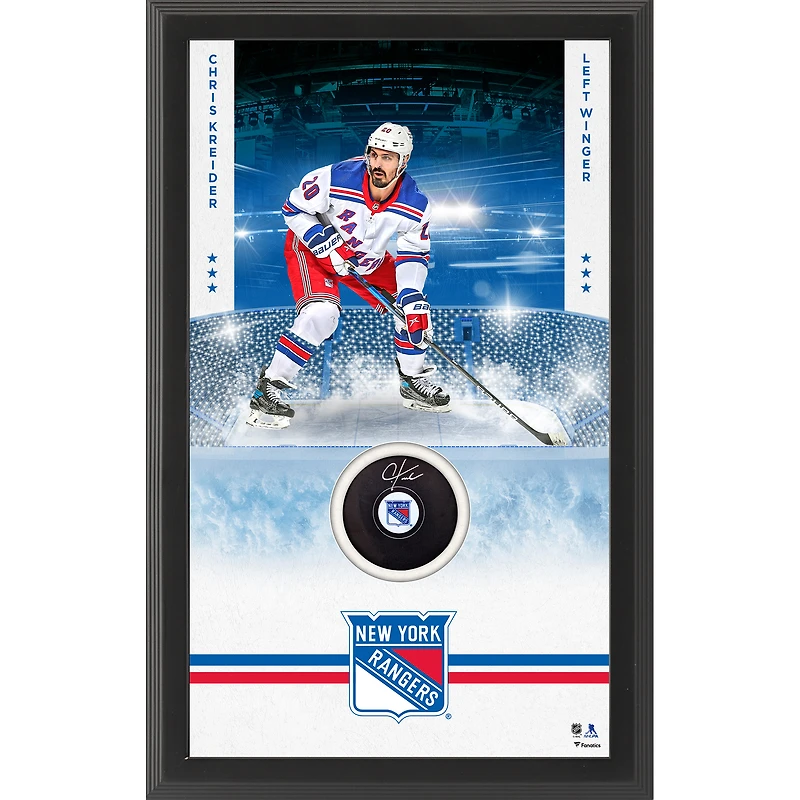 Chris Kreider New York Rangers Autographed Framed Hockey Puck Shadowbox