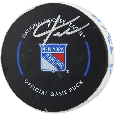 Rondelle de but autographiée par Chris Kreider des Rangers de New York lors du match du 2 décembre 2024 contre les Devils du New Jersey