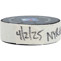 Chris Kreider New York Rangers Game-Used Goal Puck vs. Minnesota Wild on April 2, 2025