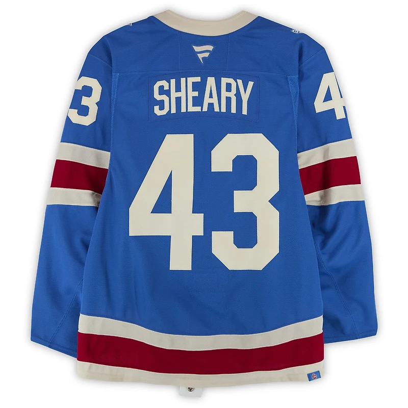 Maillot alternatif bleu n° 43 de Conor Sheary (New York Rangers) porté lors du match contre les Sabres de Buffalo le 8 avril 2026