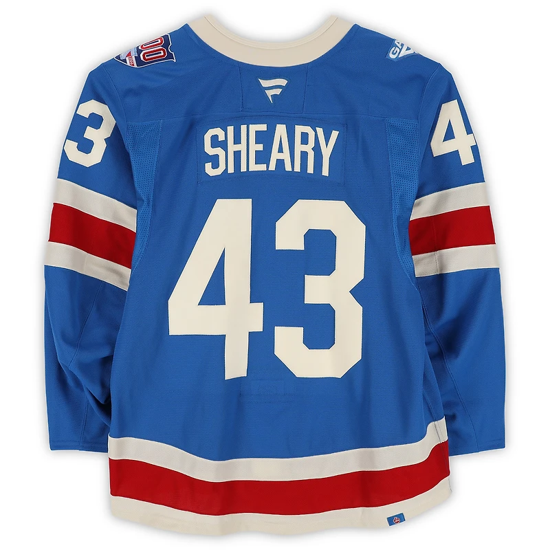 Conor Sheary New York Rangers Game-Used #43 Blue Centennial Jersey vs. Toronto Maple Leafs on March 5, 2026